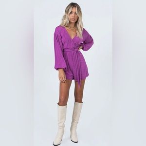 Princess Polly Strike It Up Romper Purple